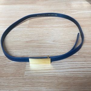 Vtg Y2K Jones New York Black W/Gold Buckle Belt